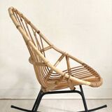 Rocking-chair en rotin