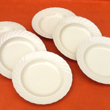 1950s Hollow plates Salins France Scalloped edge Color: Ivory