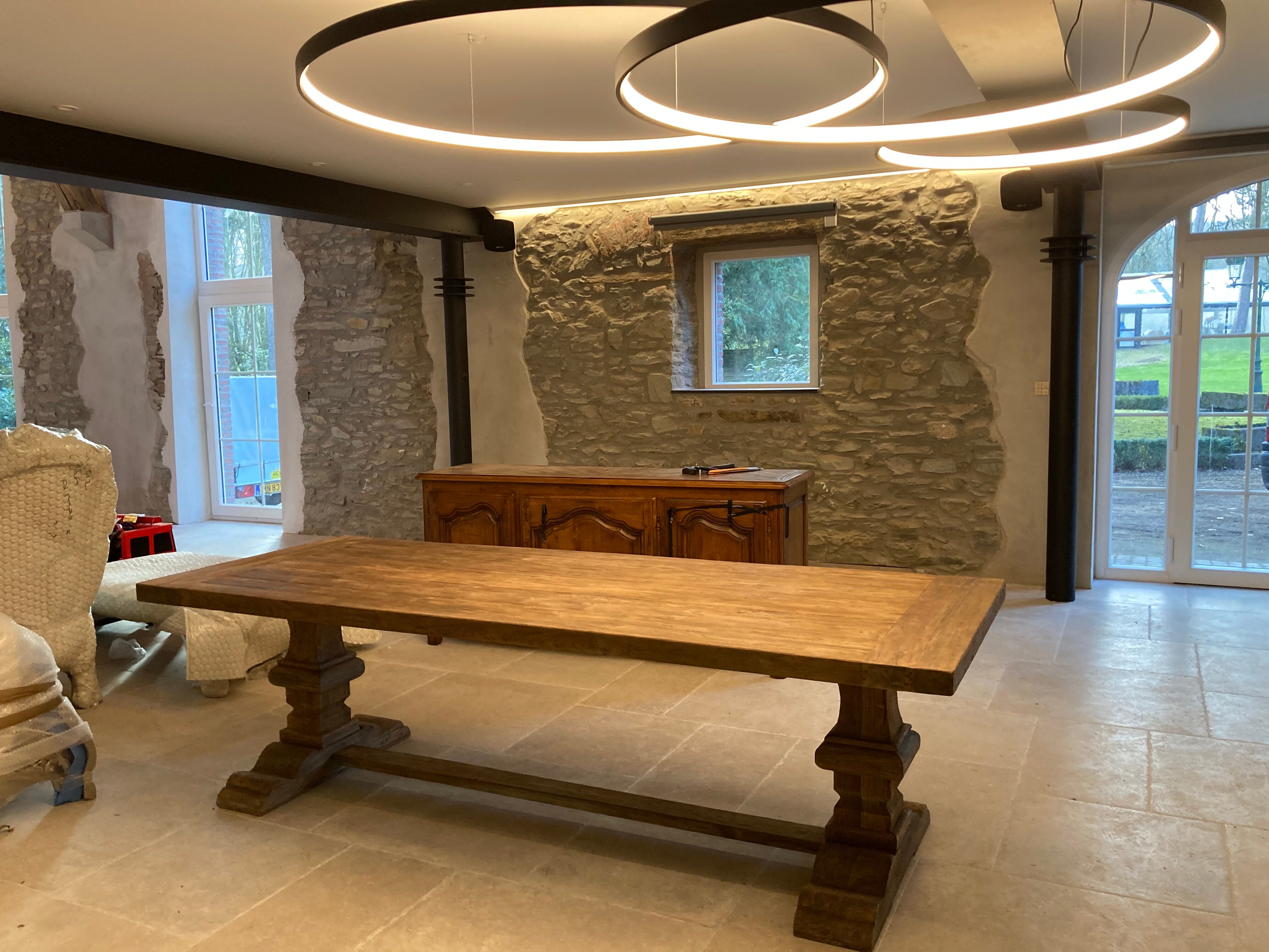 Solid oak monastery table 240 x 100 cm