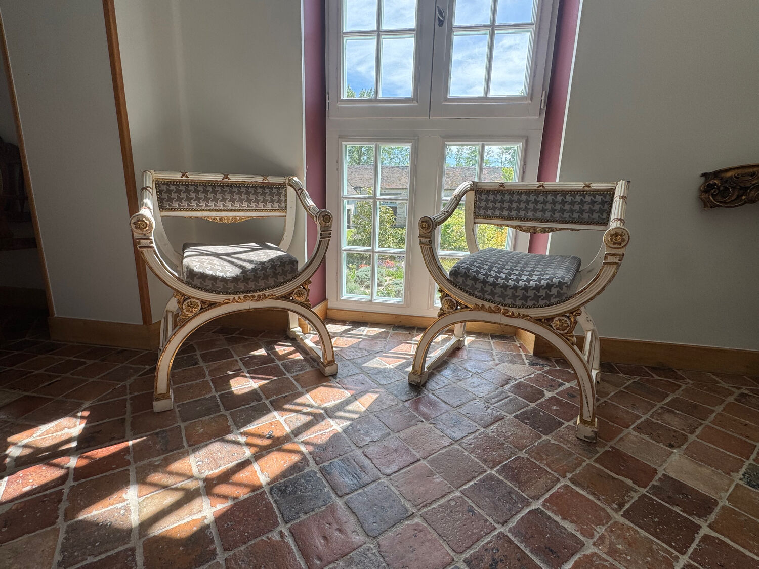Pair of Curule armchairs