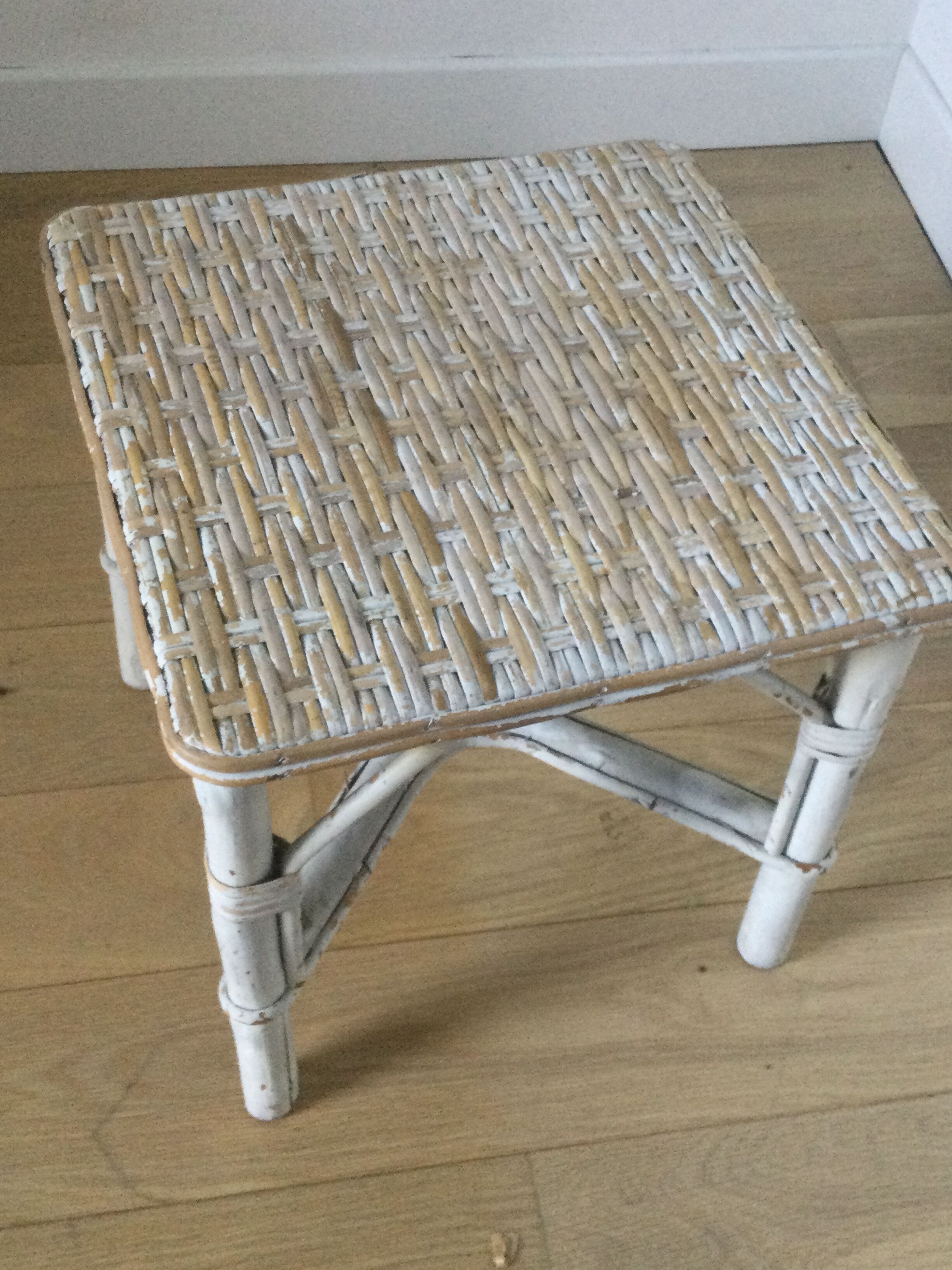Rattan side table