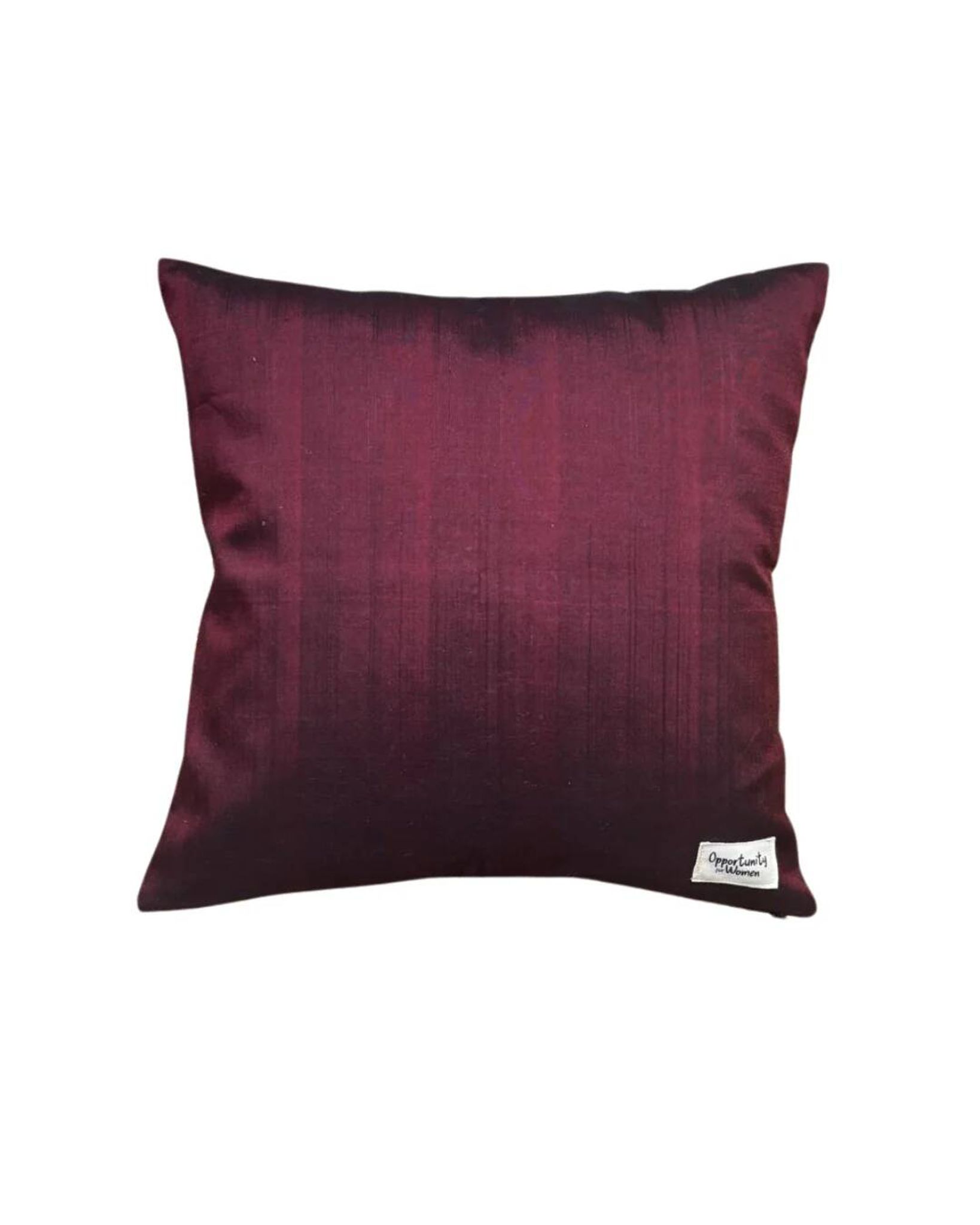 Burgundy and turquoise Kachin cushion cover (RIDA)