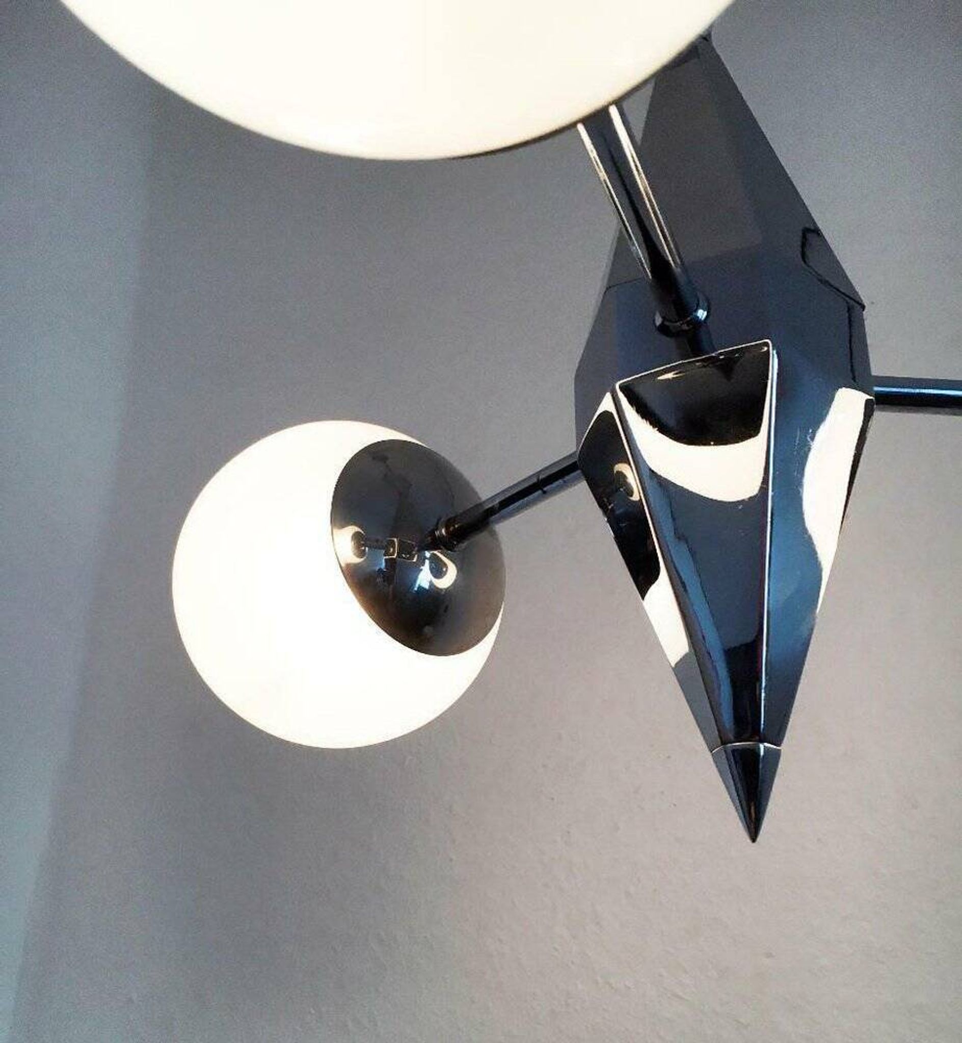 Art Deco Metal and Glass Chandelier