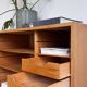 Vintage tambour cabinet - archive in oak