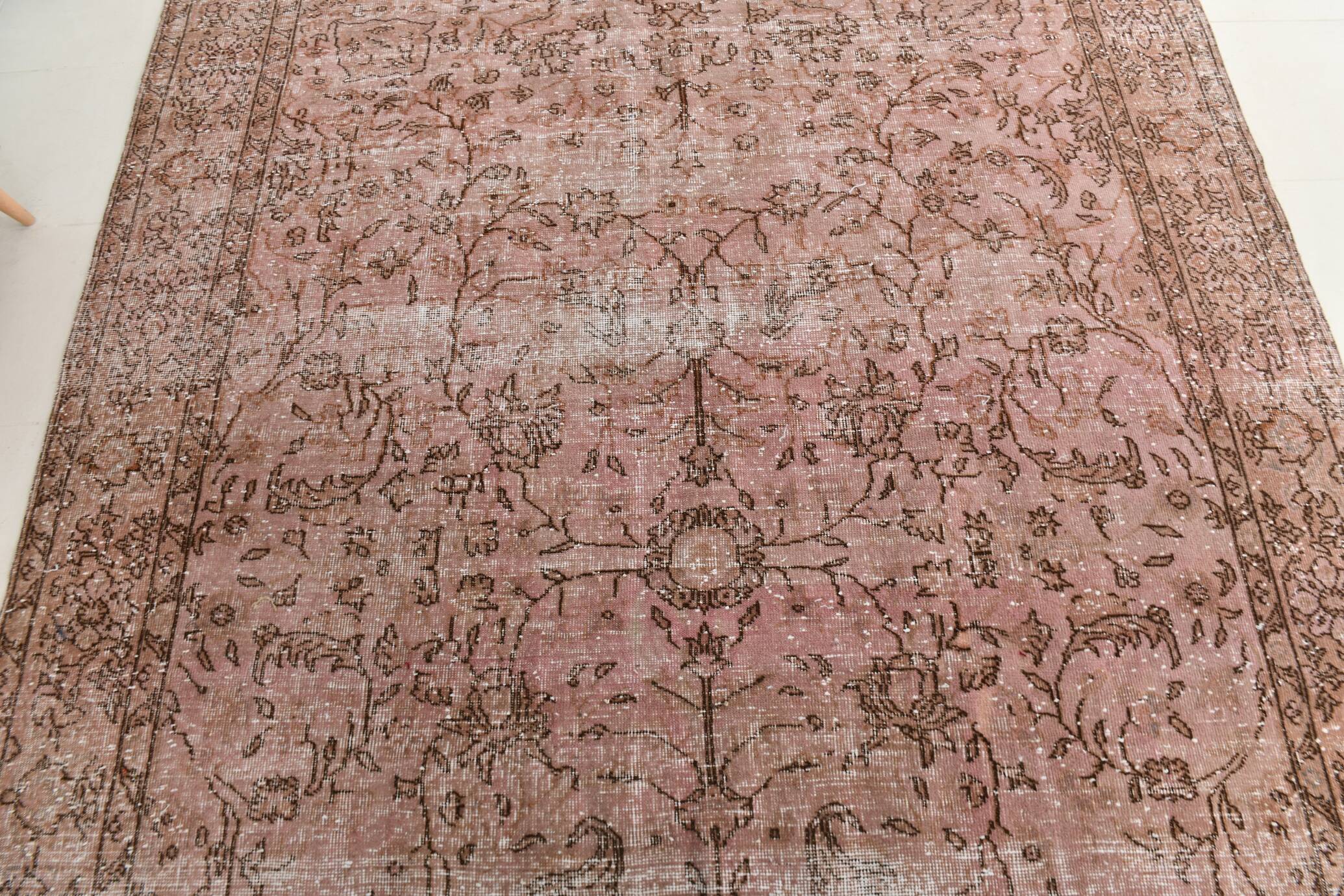 Pink & Brown Large Vintage Rug, 213x325Cm