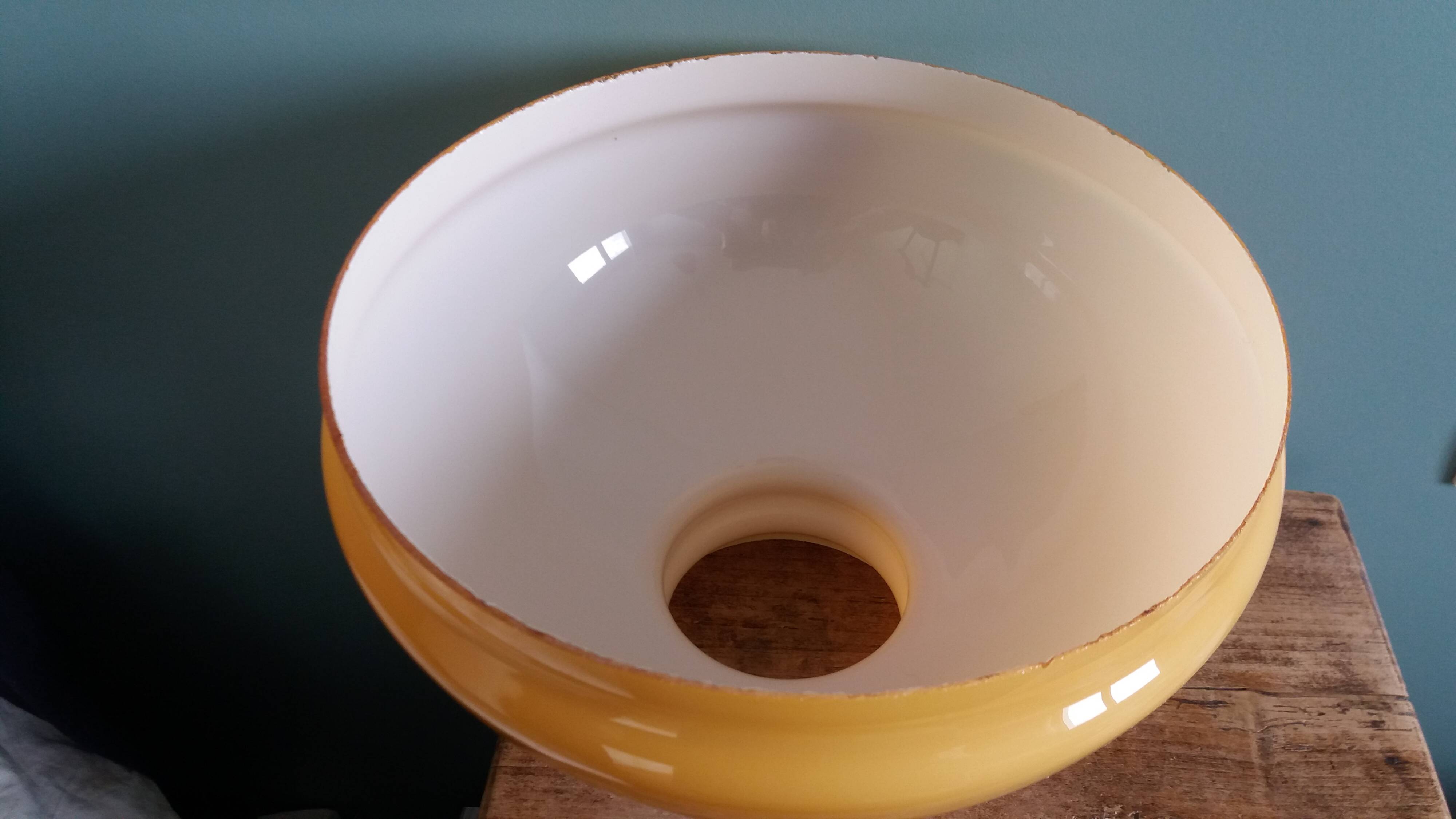 Caramel ochre opaline glass globe lampshade