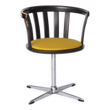 Paire de chaises pivotantes vintage – Design allemand des années 1970 – Hêtre laqué noir