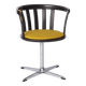 Pair of Vintage Swivel Chairs – 1970s German Design – Black Lacquered Beech