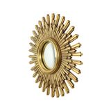 Large Gold Sun Mirror Sunburst Resine Convex 56cm