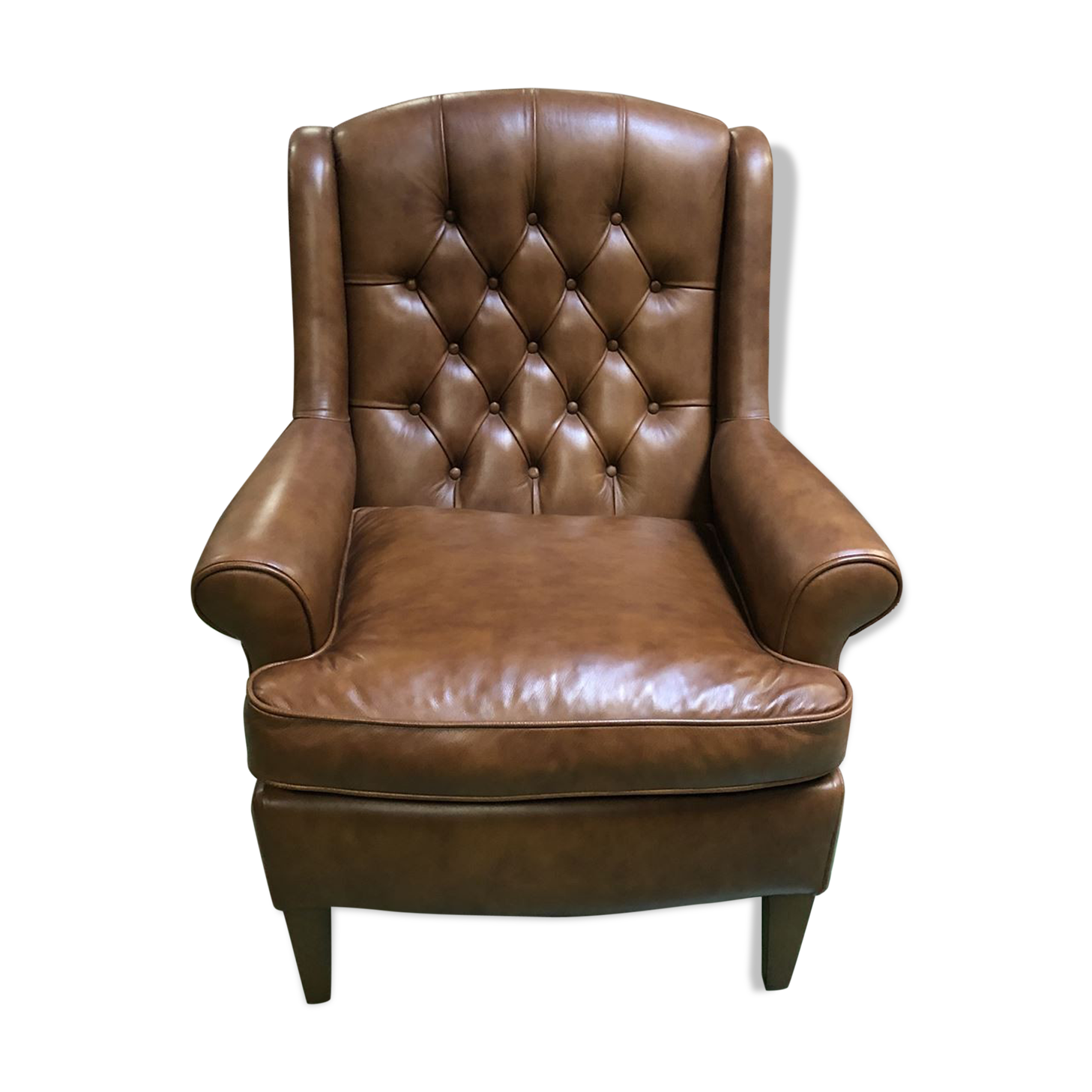Modern leather lounge armchair