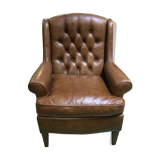 Modern leather lounge armchair
