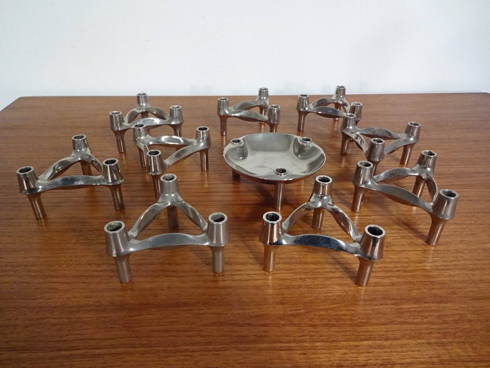 Candleholders by Ceasar Stoffi & Fritz Nagel for BMF, 1960s, Set of 10