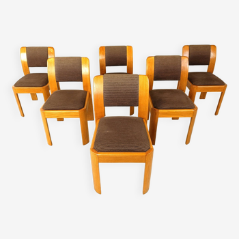 Chaises à repas vintage brutalistes, lot de 6 - 1970