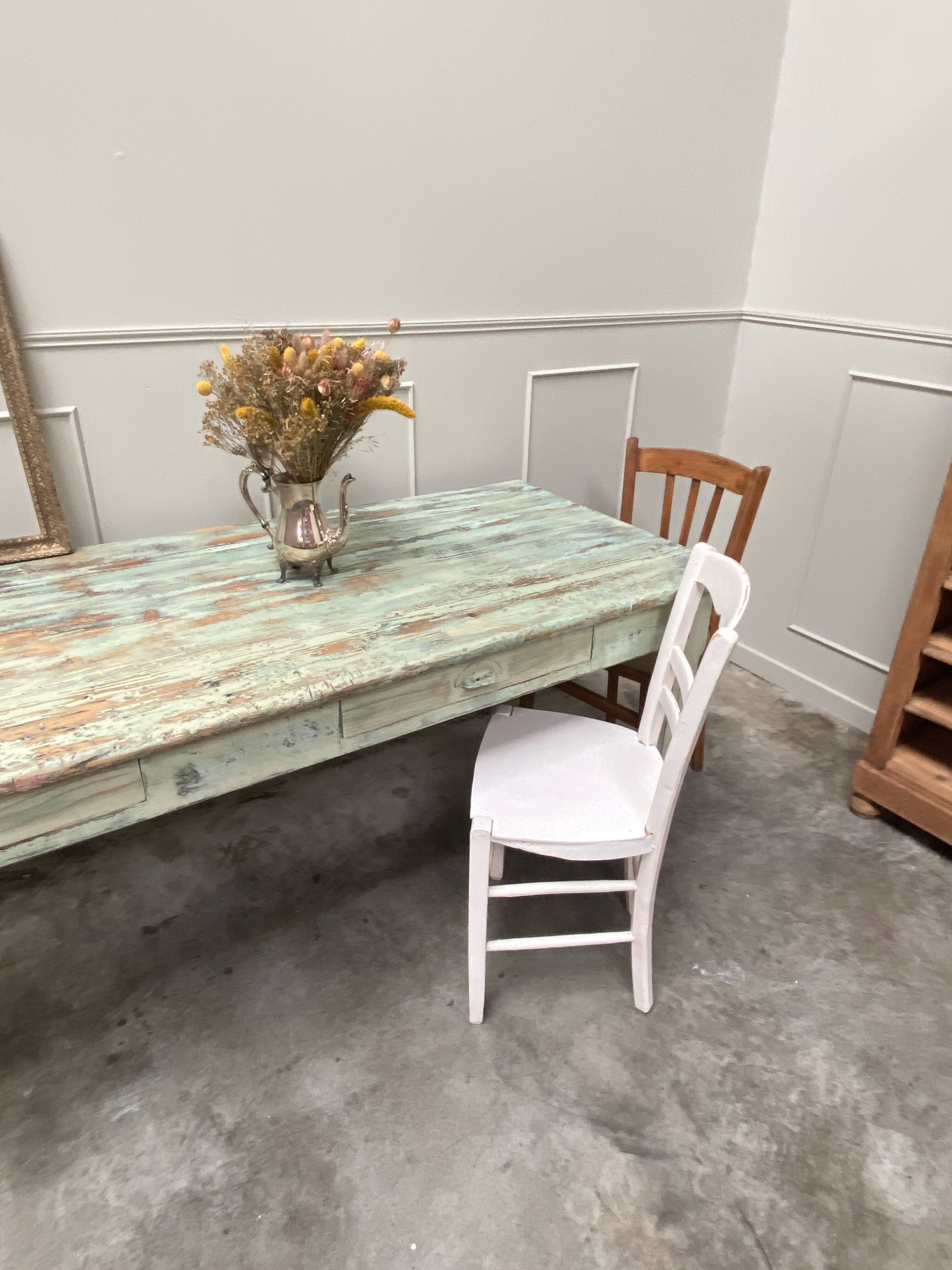 Solid wood farmhouse table