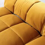 Cini Boeri for Arflex Modular Strips Sofa in Ocre velvet, Italy 1968