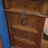 Walnut desk with leather top