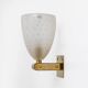 Pair of Murano Pulegoso Glass and Brass Wall Sconces, Italy