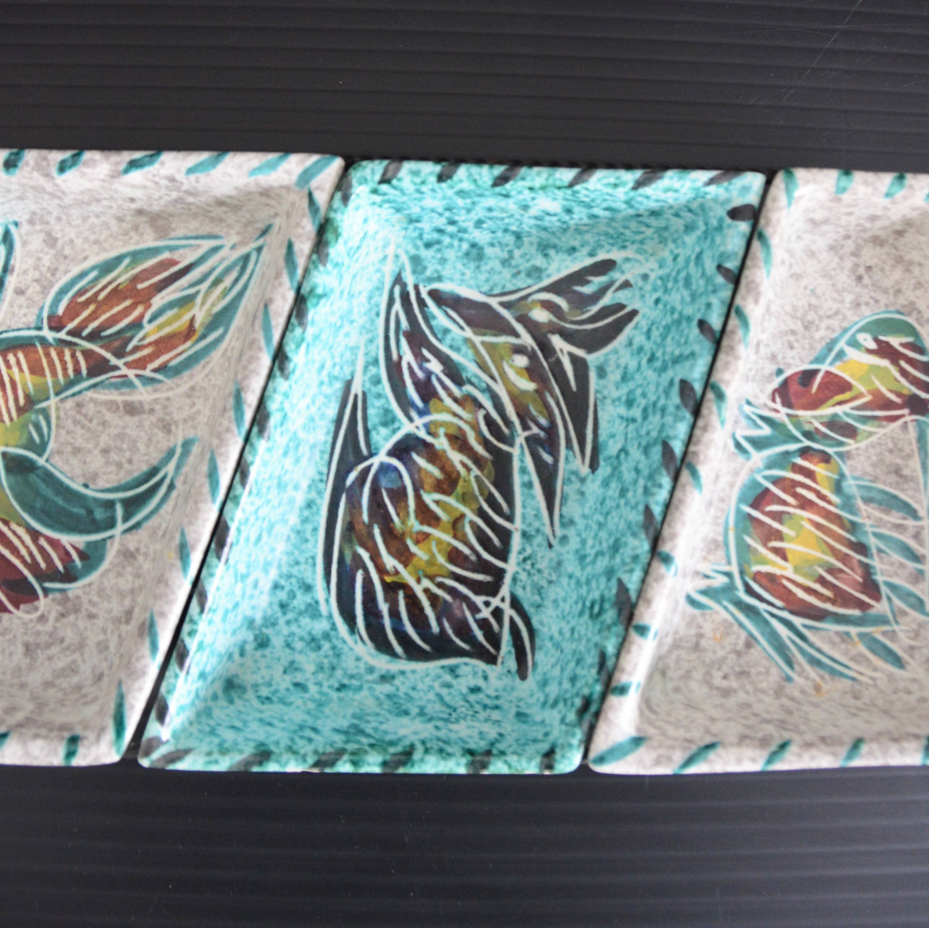 Ceramic plateau from Vallauris Borty 1950-1960 vintage