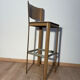 Pair of leather stools Enrico Pellizoni