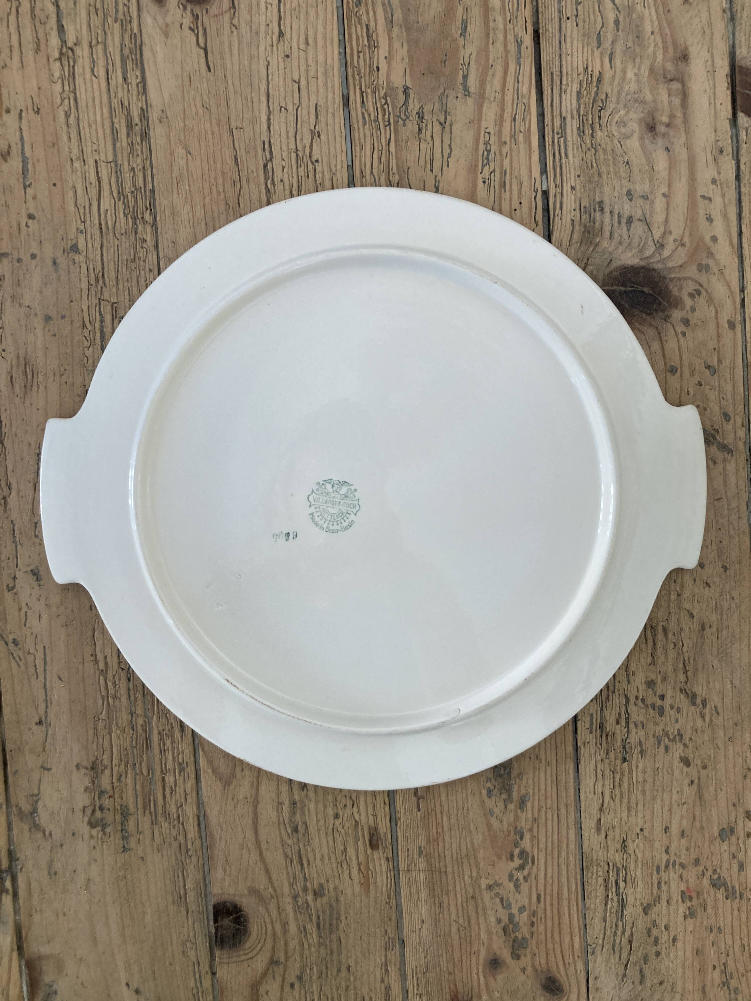 Dish in faience villeroy & boch green and yellow