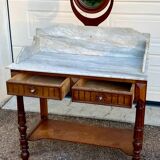 Antique white marble dressing table with drawer