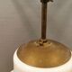 Older ceiling/hanging lamp in milky white opaline glass.