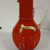 Carafe glass opaline fiorentina red handmade italy 30cm