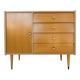 Vintage Scandinavian sideboard chest of drawers with compass feet