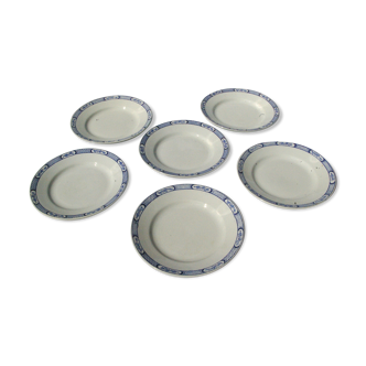 6 flat plates in Earthenware KG Lunéville livry model - D 21cm