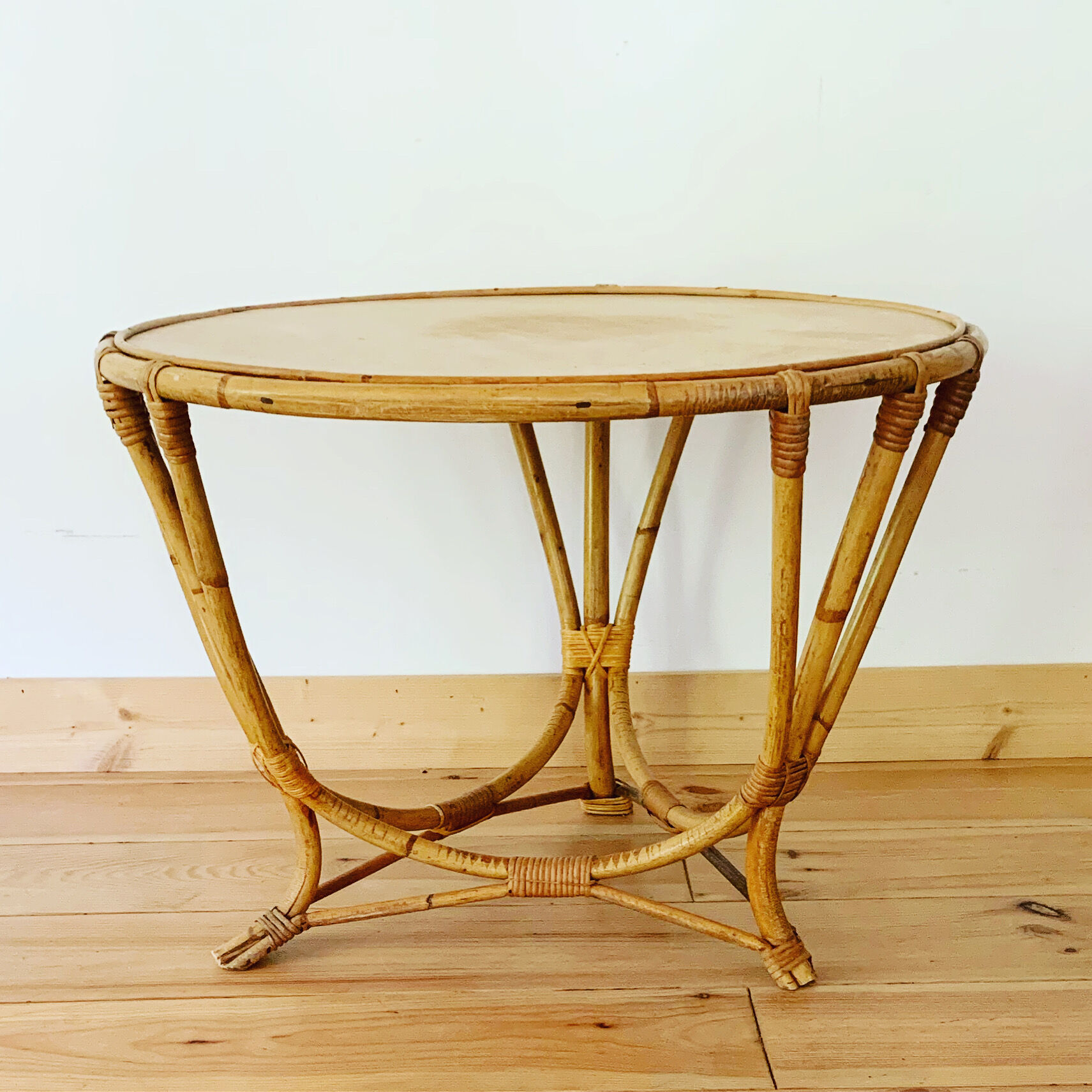 Vintage rattan coffee table