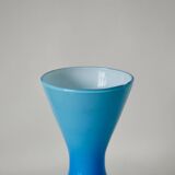 Designer vase in blue opaline from the 60s