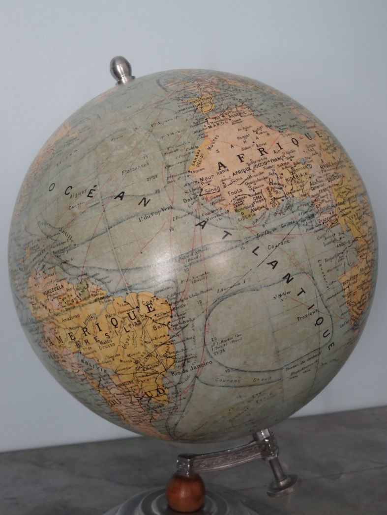 Globe Terrestrial Forest early twentieth, diam. 20 cm