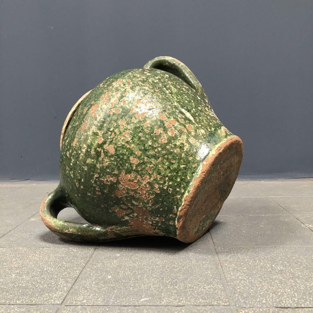 Dark green jug enamelled
