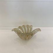 Murano Barovier 'Zebrati' Decor Glass Shell Bowl Hollywood Regency, 1960s