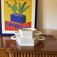 Sergio Asti, white ceramic centerpiece, Gabbianelli Italy ca. 1970