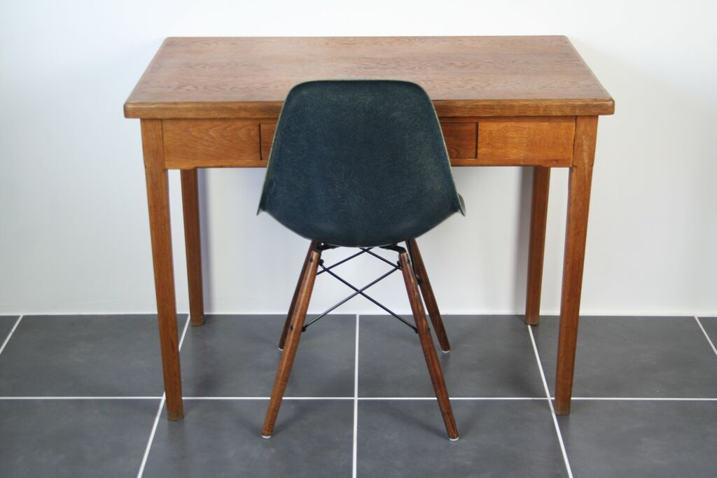 Rustic wood desk 1 drawer of the years 60