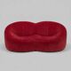 Two-seater pumpkin canapé by Pierre Paulin in red, very good condition.
