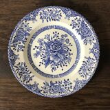 Set of 6 English dessert plates, in ironstone ceramic, flower patterns