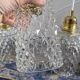 Set of three chiseled glass pendant lights of Scandinavian origin