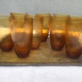 Suite de neuf verres à orangeade 1950/60