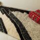 Traditional black and white Berber rug from the Oued Zam, size 140 x 260 cm