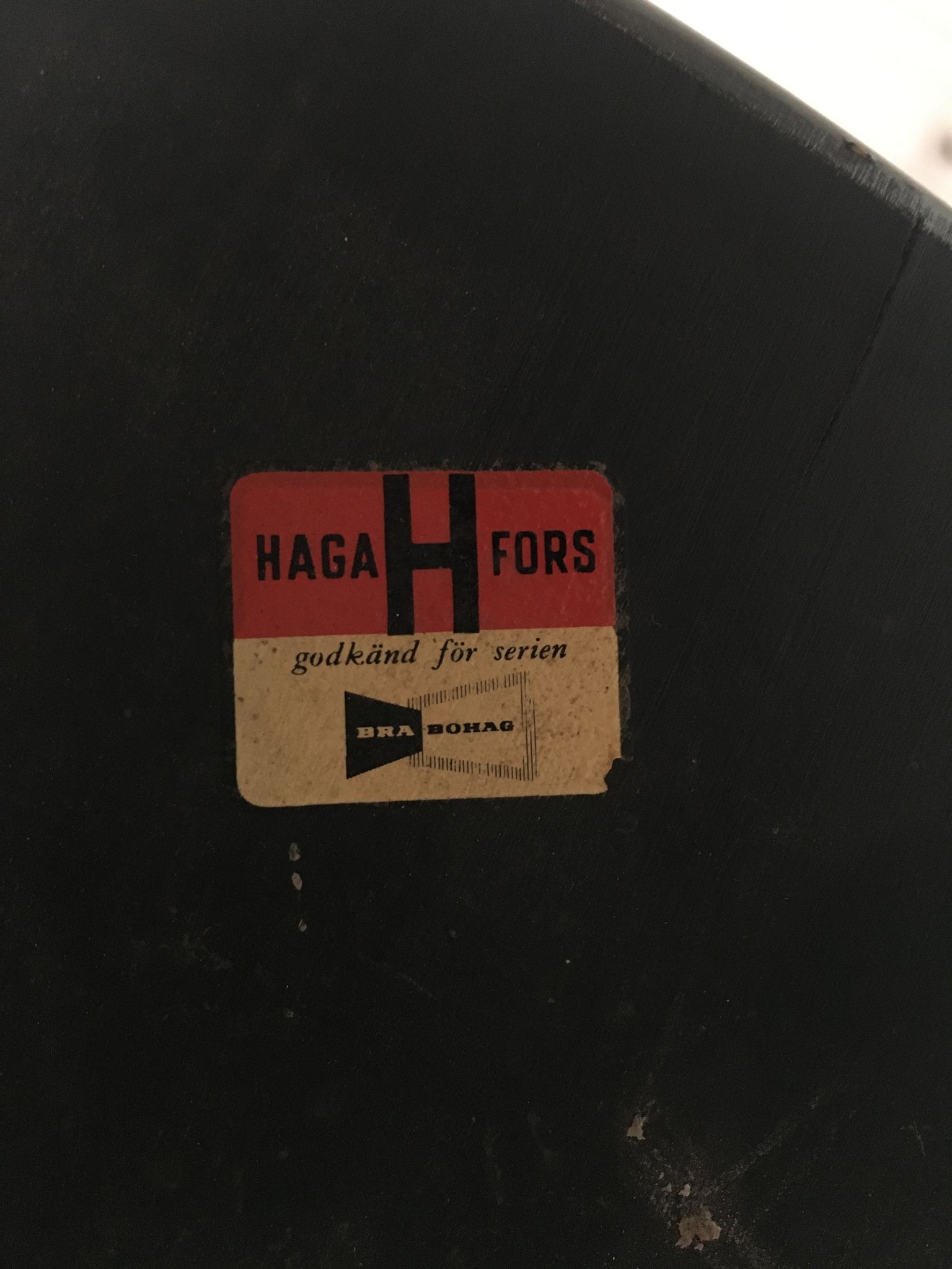 Scandinavian chair Haga Fors Sweden in black laqué wood circa 1950