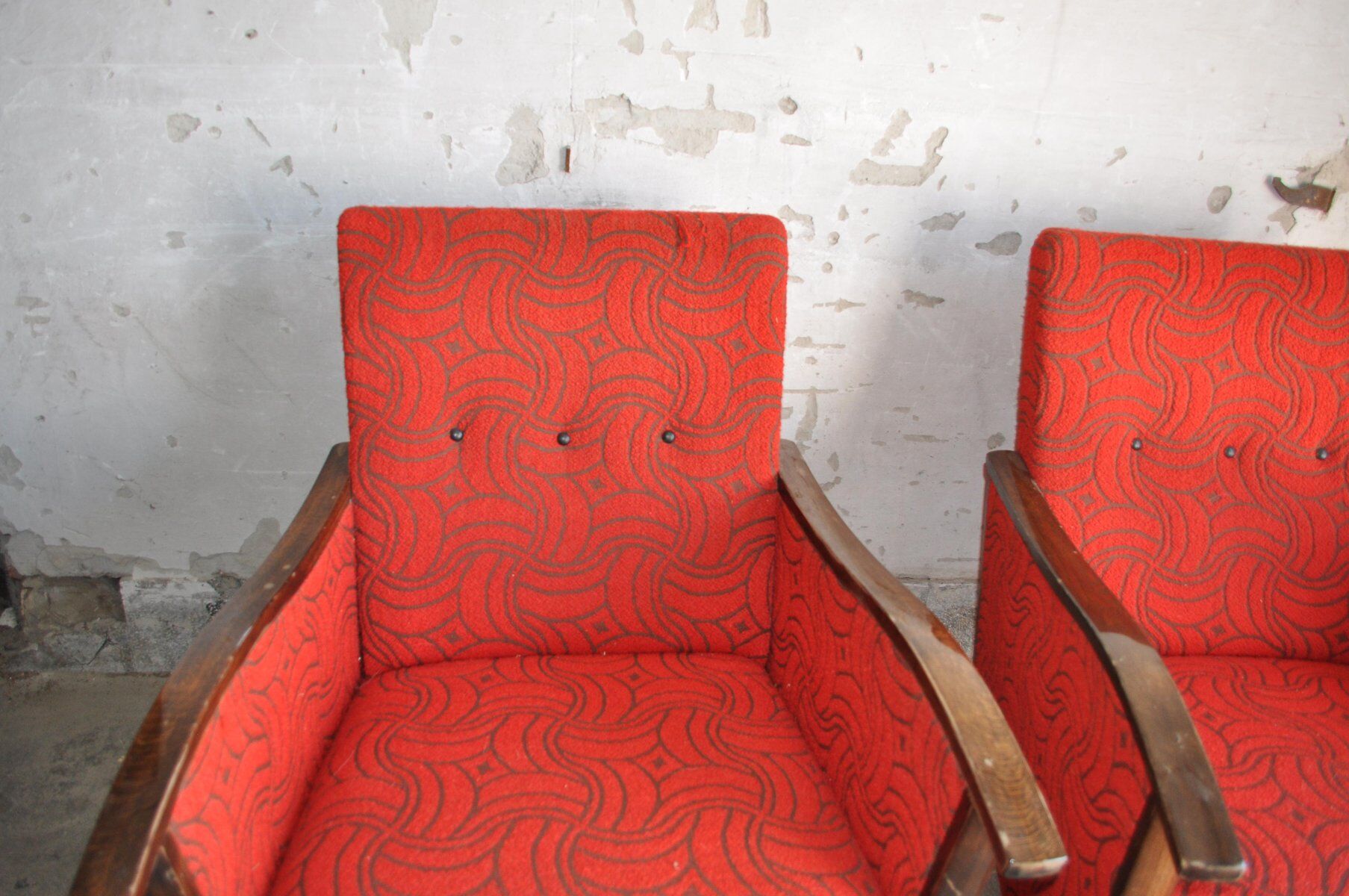 Bauhaus Style Steel & Wood Club Chairs, 1940s, Set of 2