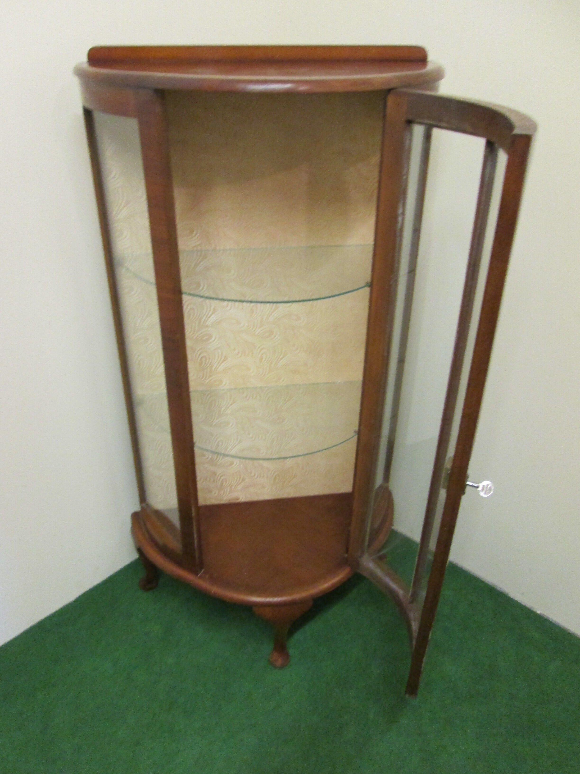 English art deco walnut showcase