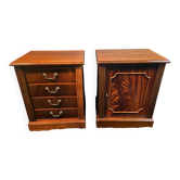 Pair of desk cabinets, mahogany filing boxes in English style.