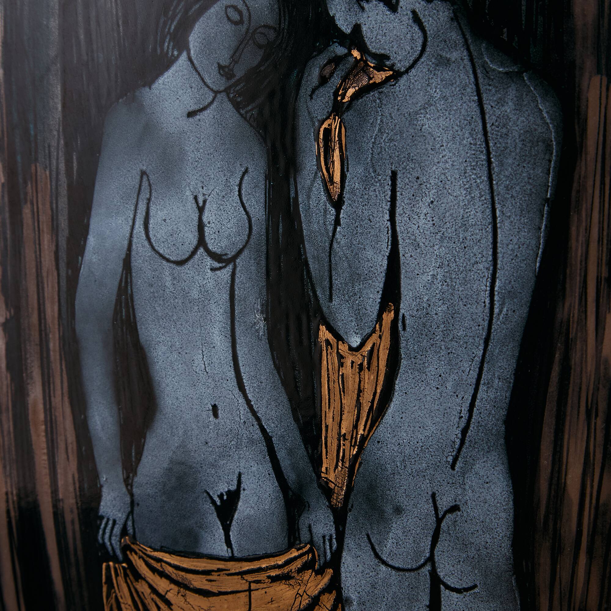 Lovers enamel artwork by Vitus Lőrincz