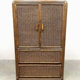 Vintage rattan bamboo cabinet 'Bohemian nature'
