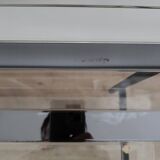 Vintage coffee table in glass and mirror strips