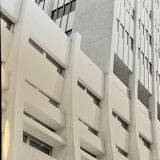 Photograph black and white silver print circa 1970 architecture