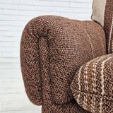 Fauteuil relax danois, revêtement en laine d'origine, années 70